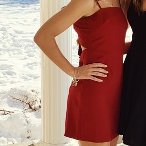 Tie Back Lulus Dress in Red